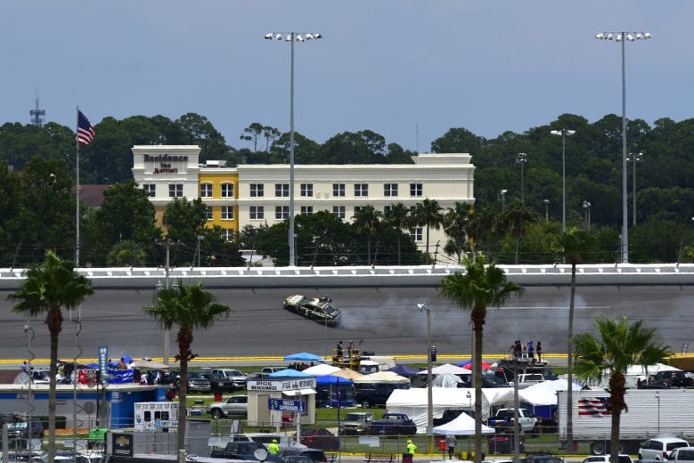 DAYTONA BEACH, FLORIDA - JULY 07: Kurt Busch, driver of the #1 Global Poker Chevrolet, is involved in an on-track incident during the Monster Energy NASCAR Cup Series Coke Zero Sugar 400 at Daytona International Speedway on July 07, 2019 in Daytona Beach, Florida. (Photo by Jared C. Tilton/Getty Images) | Getty Images
