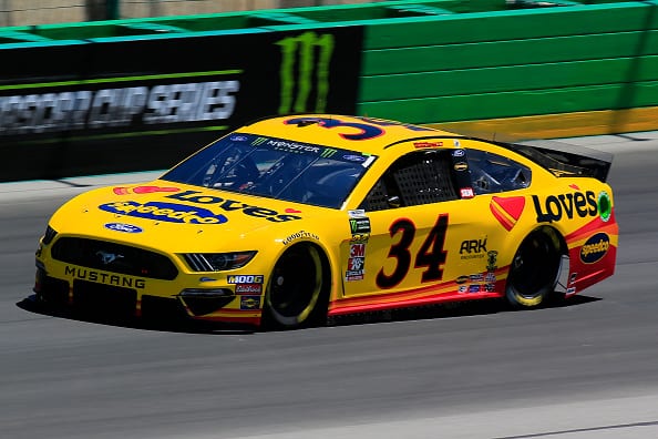SPARTA, KENTUCKY - JULY 12: Michael McDowell, driver of the #34 Love's Travel Stops Ford, practices for the Monster Energy NASCAR Cup Series Quaker State 400 Presented by Walmart at Kentucky Speedway on July 12, 2019 in Sparta, Kentucky. (Photo by Daniel Shirey/Getty Images)