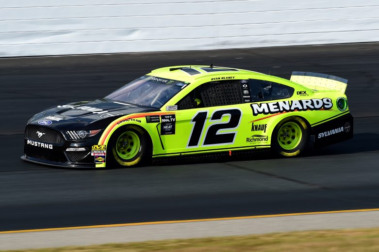 LOUDON, NEW HAMPSHIRE - JULY 19: Ryan Blaney, driver of the #12 Menards/Sylvania Ford, qualifies for the Monster Energy NASCAR Cup Series Foxwoods Resort Casino 301 at New Hampshire Motor Speedway on July 19, 2019 in Loudon, New Hampshire. (Photo by Jared C. Tilton/Getty Images) | Getty Images