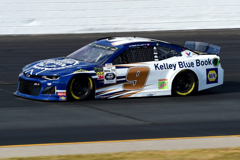 LOUDON, NEW HAMPSHIRE - JULY 19: Chase Elliott, driver of the #9 Kelley Blue Book Chevrolet, qualifies for the Monster Energy NASCAR Cup Series Foxwoods Resort Casino 301 at New Hampshire Motor Speedway on July 19, 2019 in Loudon, New Hampshire. (Photo by Jared C. Tilton/Getty Images) | Getty Images