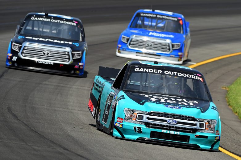 LONG POND, PENNSYLVANIA - JULY 26: Johnny Sauter, driver of the #13 Tenda Heal Ford, practices for the NASCAR Gander Outdoors Truck Series Gander RV 150 at Pocono Raceway on July 26, 2019 in Long Pond, Pennsylvania. (Photo by Jared C. Tilton/Getty Images) | Getty Images