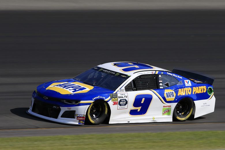 LONG POND, PENNSYLVANIA - JULY 27: Chase Elliott, driver of the #9 NAPA AUTO PARTS Chevrolet, qualifies for the Monster Energy NASCAR Cup Series Gander RV 400 at Pocono Raceway on July 27, 2019 in Long Pond, Pennsylvania. (Photo by Chris Trotman/Getty Images) | Getty Images