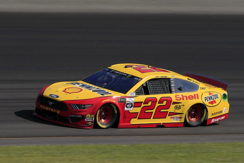 LONG POND, PENNSYLVANIA - JULY 27: Joey Logano, driver of the #22 Shell Pennzoil Ford, qualifies for the Monster Energy NASCAR Cup Series Gander RV 400 at Pocono Raceway on July 27, 2019 in Long Pond, Pennsylvania. (Photo by Chris Trotman/Getty Images) | Getty Images