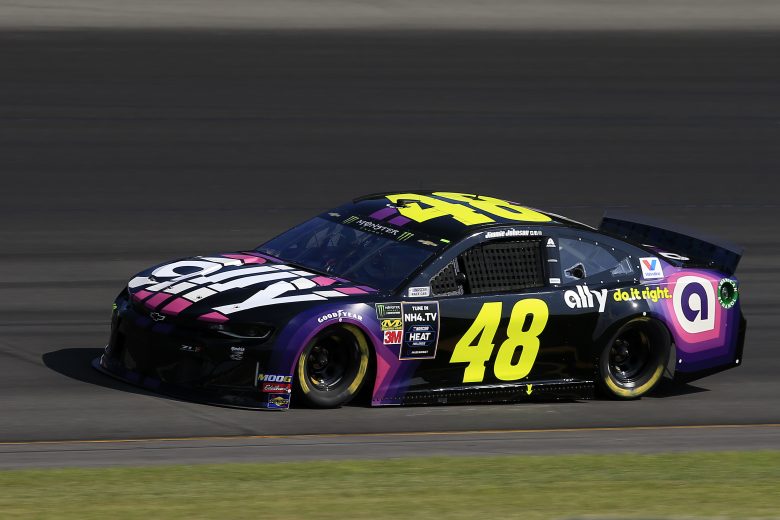 LONG POND, PENNSYLVANIA - JULY 27: Jimmie Johnson, driver of the #48 Ally Chevrolet, qualifies for the Monster Energy NASCAR Cup Series Gander RV 400 at Pocono Raceway on July 27, 2019 in Long Pond, Pennsylvania. (Photo by Chris Trotman/Getty Images) | Getty Images