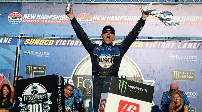 Kevin Harvick edges Denny Hamlin in final-lap clash to win New Hampshire
