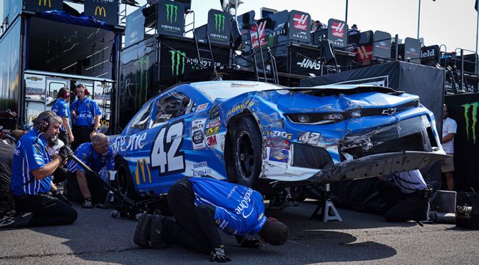 Featured Image for Larson’s woes continue with crash; ‘I’ve just got to stop being stupid’