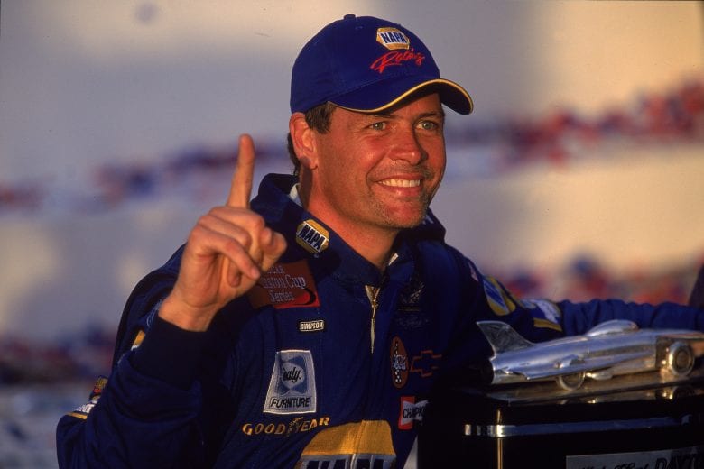 18 Feb 2001:  Michael Waltrip who drives the #15 Chevy Monte Carlo for Dale Earnhardt Inc. celebrates his victory after the Daytona 500 Speedweeks, part of the NASCAR Winston Cup Series at the Daytona International Speedway in Daytona, Florida. Mandatory Credit: Jamie Squire  /Allsport