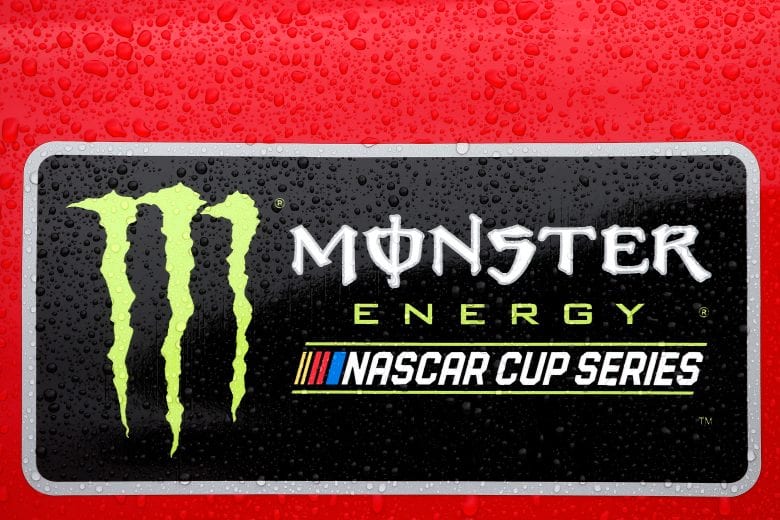 DAYTONA BEACH, FL - FEBRUARY 23: Rain falls on a Monster Energy NASCAR Cup Series decal in the garage area at Daytona International Speedway on February 23, 2017 in Daytona Beach, Florida. Practice for the Monster Energy NASCAR Cup Series Can-Am Duels was canceled due to rain. (Photo by Brian Lawdermilk/Getty Images) | Getty Images