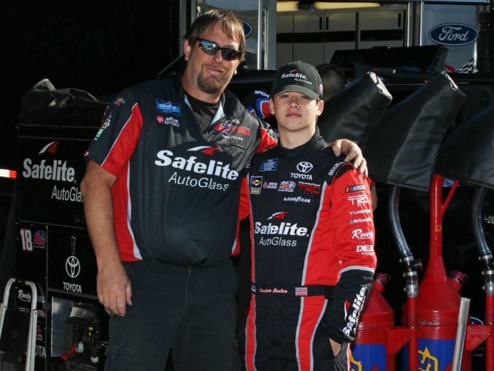 BOWMANVILLE,ON - AUGUST 24:  Harrison Burton #18 of the Safelite Autoclass Toyota prior to practice in the Chevrolet Silverado 250 Gander Nascar Outdoor Truck Series event at Canadian Tire Motorsport Park on August 24, 2019 in Bowmanville, Ontario, Canada. (Photo by Claus Andersen/Getty Images) | Getty Images