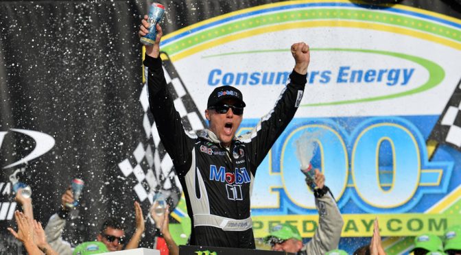 Featured image for Kevin Harvick stretches fuel mileage for Michigan victory