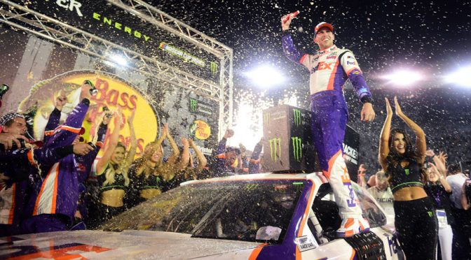 Featured Image for Hamlin spoils DiBenedetto’s run with late pass to win Bristol Night Race
