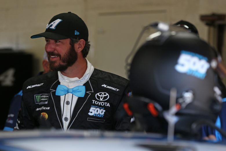 BROOKLYN, MICHIGAN - AUGUST 10: Martin Truex Jr, driver of the #19 Auto-Owners Insurance/MTJ 500th Start Toyota, stands by his car during practice for the Monster Energy NASCAR Cup Series Consumers Energy 400 at Michigan International Speedway on August 10, 2019 in Brooklyn, Michigan. (Photo by Matt Sullivan/Getty Images) | Getty Images