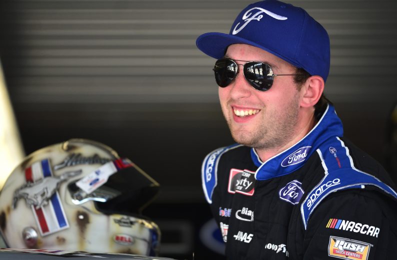 DAYTONA BEACH, FLORIDA - JULY 04: Chase Briscoe, driver of the #98 Ford Performance Ford, looks on from the garage during practice for the NASCAR Xfinity Series Circle K Firecracker 250 Powered by Coca-Cola at Daytona International Speedway on July 04, 2019 in Daytona Beach, Florida. (Photo by Jeff Curry/Getty Images) | Getty Images
