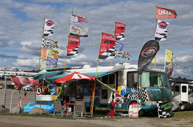 BOWMANVILLE,ON - AUGUST 24:  Fans motorhome showing support for the Chevrolet Silverado 250 Gander Nascar Outdoor Truck Series event at Canadian Tire Motorsport Park on August 24, 2019 in Bowmanville, Ontario, Canada. (Photo by Claus Andersen/Getty Images) | Getty Images
