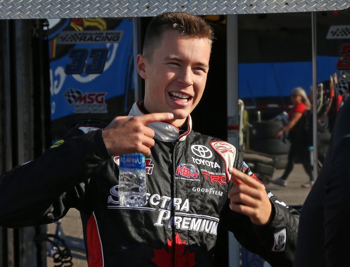 BOWMANVILLE,ON - AUGUST 24:  Raphael Lessard #54 of Lessard FRL Express Toyota prior to practice in the Chevrolet Silverado 250 Gander Nascar Outdoor Truck Series event at Canadian Tire Motorsport Park on August 24, 2019 in Bowmanville, Ontario, Canada. (Photo by Claus Andersen/Getty Images) | Getty Images