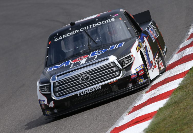 BOWMANVILLE,ON - AUGUST 24:  Todd Gilliland #4 driving the Mobil 1 Toyota practices during the Chevrolet Silverado 250 Gander Nascar Outdoor Truck Series event at Canadian Tire Motorsport Park on August 24, 2019 in Bowmanville, Ontario, Canada. (Photo by Claus Andersen/Getty Images) | Getty Images
