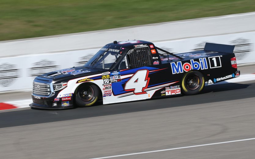 BOWMANVILLE,ON - AUGUST 24:  Todd Gilliland #4 driving the Mobil 1 Toyota practices during the Chevrolet Silverado 250 Gander Nascar Outdoor Truck Series event at Canadian Tire Motorsport Park on August 24, 2019 in Bowmanville, Ontario, Canada. (Photo by Claus Andersen/Getty Images) | Getty Images