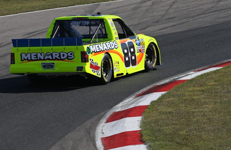 BOWMANVILLE, ON - AUGUST 25:  Matt Crafton #88 driving the Jack Links/Menards Ford qualifies during the Chevrolet Silverado 250 Gander Nascar Outdoor Truck Series event at Canadian Tire Motorsport Park on August 25, 2019 in Bowmanville, Ontario, Canada. (Photo by Claus Andersen/Getty Images) | Getty Images