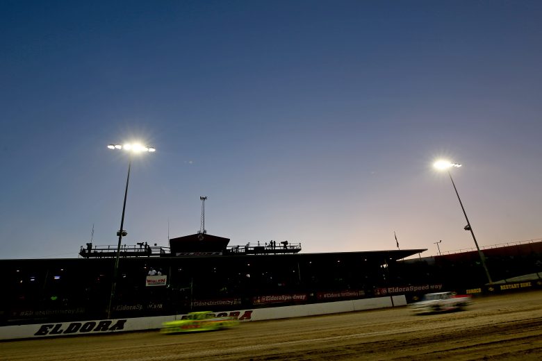 ROSSBURG, OHIO - JULY 31: Matt Crafton, driver of the #88 IdealDoor/Menards Ford, drives during practice for the NASCAR Gander Outdoor Truck Series Eldora Dirt Derby at Eldora Speedway on July 31, 2019 in Rossburg, Ohio. (Photo by Matt Sullivan/Getty Images) | Getty Images