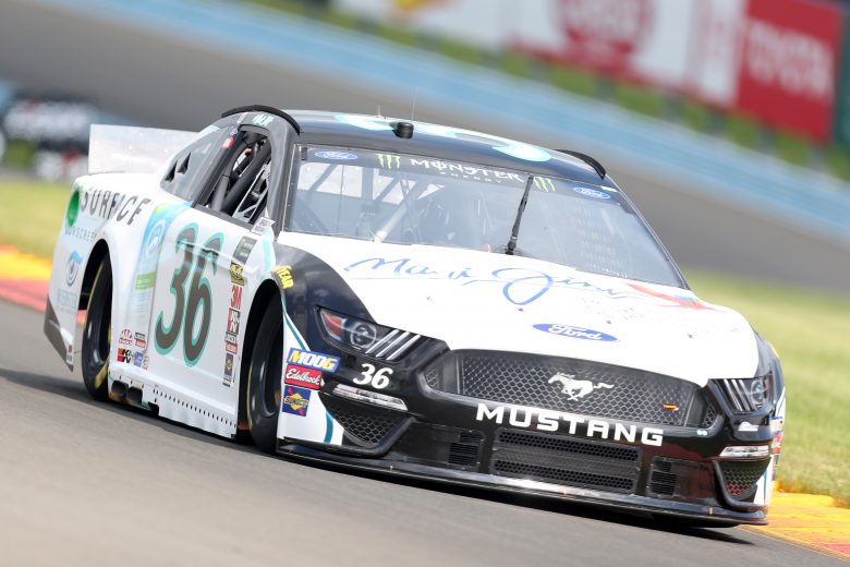 WATKINS GLEN, NEW YORK - AUGUST 03: Matt Tifft, driver of the #36 Maui Jim/Surface Sunscreen Ford, drives during practice for the Monster Energy NASCAR Cup Series Go Bowling at The Glen at Watkins Glen International on August 03, 2019 in Watkins Glen, New York. (Photo by Matt Sullivan/Getty Images) | Getty Images