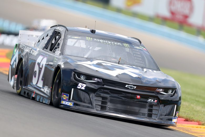 WATKINS GLEN, NEW YORK - AUGUST 03: Josh Bilicki, driver of the #52 Chevrolet, drives during practice for the Monster Energy NASCAR Cup Series Go Bowling at The Glen at Watkins Glen International on August 03, 2019 in Watkins Glen, New York. (Photo by Matt Sullivan/Getty Images) | Getty Images