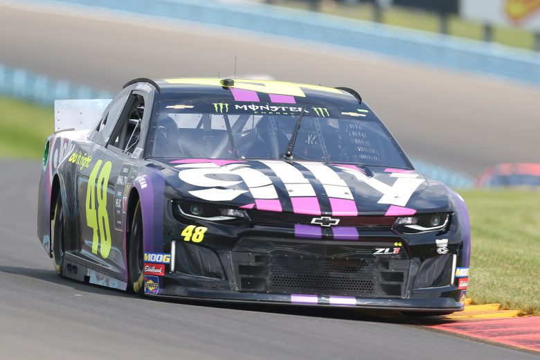 WATKINS GLEN, NEW YORK - AUGUST 03: Jimmie Johnson, driver of the #48 Ally Chevrolet, drives during practice for the Monster Energy NASCAR Cup Series Go Bowling at The Glen at Watkins Glen International on August 03, 2019 in Watkins Glen, New York. (Photo by Matt Sullivan/Getty Images) | Getty Images