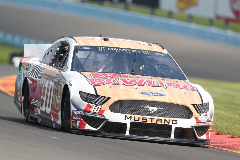 WATKINS GLEN, NEW YORK - AUGUST 03: Aric Almirola, driver of the #10 Go Bowling Ford, drives during practice for the Monster Energy NASCAR Cup Series Go Bowling at The Glen at Watkins Glen International on August 03, 2019 in Watkins Glen, New York. (Photo by Matt Sullivan/Getty Images) | Getty Images
