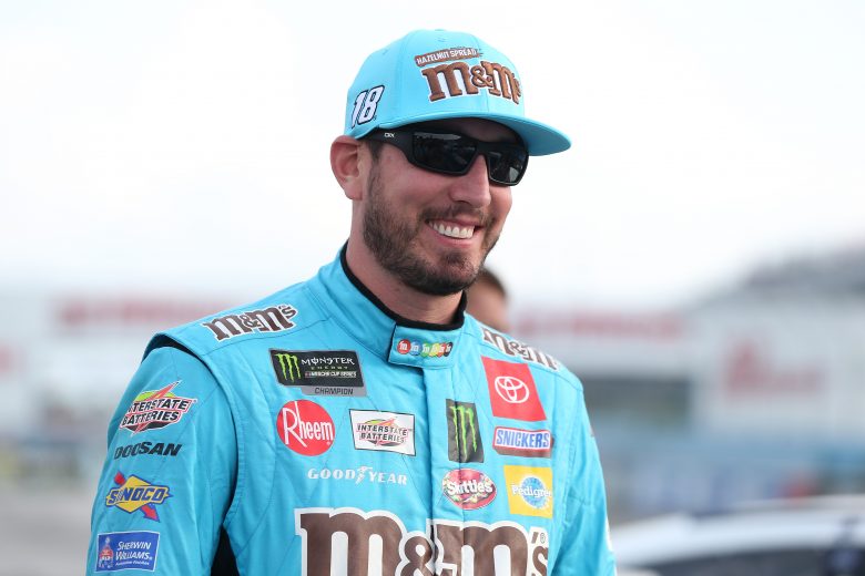 WATKINS GLEN, NEW YORK - AUGUST 03: Kyle Busch, driver of the #18 M&M's Hazelnut Toyota, stands by his car during qualifying for the Monster Energy NASCAR Cup Series Go Bowling at The Glen at Watkins Glen International on August 03, 2019 in Watkins Glen, New York. (Photo by Matt Sullivan/Getty Images) | Getty Images