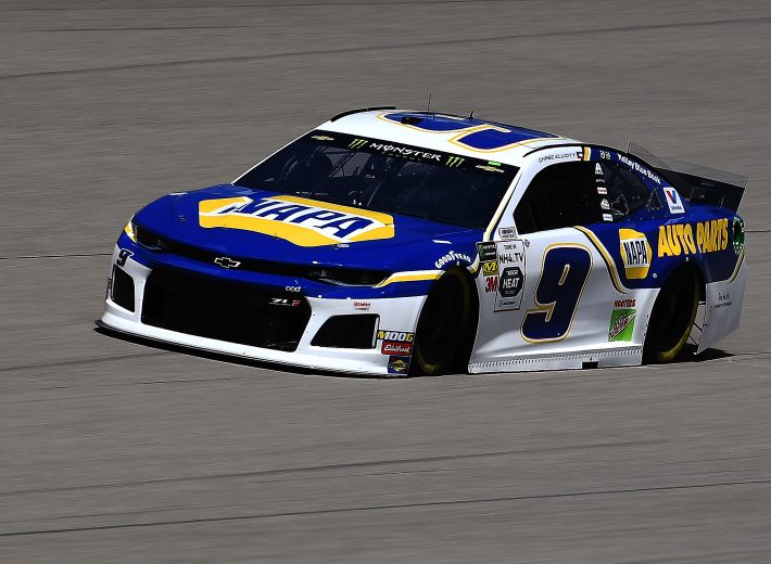 BROOKLYN, MICHIGAN - AUGUST 09: Chase Elliott, driver of the #9 NAPA AUTO PARTS ChevroletChase Elliott, driver of the #9 NAPA AUTO PARTS Chevrolet,drives during practice for the Monster Energy NASCAR Cup Series Consumers Energy 400 at Michigan International Speedway on August 09, 2019 in Brooklyn, Michigan. (Photo by Stacy Revere/Getty Images) | Getty Images