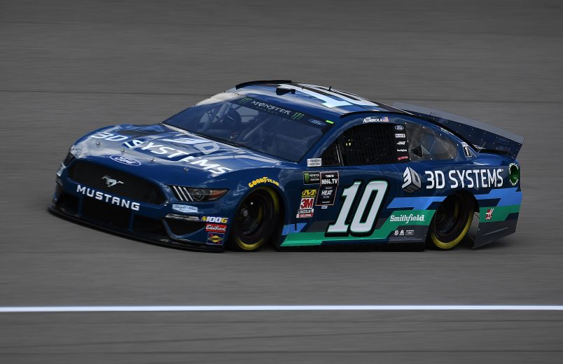BROOKLYN, MICHIGAN - AUGUST 09: Aric Almirola, driver of the #10 3D Systems Ford, drives during practice for the Monster Energy NASCAR Cup Series Consumers Energy 400 at Michigan International Speedway on August 09, 2019 in Brooklyn, Michigan. (Photo by Stacy Revere/Getty Images) | Getty Images