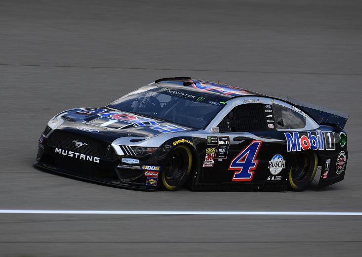BROOKLYN, MICHIGAN - AUGUST 09: Kevin Harvick, driver of the #4 Mobil 1 Ford, during practice for the Monster Energy NASCAR Cup Series Consumers Energy 400 at Michigan International Speedway on August 09, 2019 in Brooklyn, Michigan. (Photo by Stacy Revere/Getty Images) | Getty Images