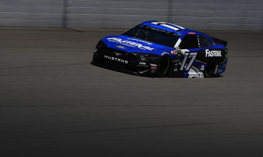 BROOKLYN, MICHIGAN - AUGUST 09: Ricky Stenhouse Jr, driver of the #17 Fastenal Ford, drives during practice for the Monster Energy NASCAR Cup Series Consumers Energy 400 at Michigan International Speedway on August 09, 2019 in Brooklyn, Michigan. (Photo by Stacy Revere/Getty Images) | Getty Images