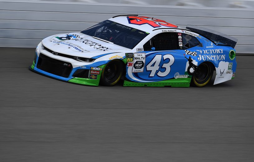BROOKLYN, MICHIGAN - AUGUST 09: Bubba Wallace, driver of the #43 Victory Junction Chevrolet, drives during practice for the Monster Energy NASCAR Cup Series Consumers Energy 400 at Michigan International Speedway on August 09, 2019 in Brooklyn, Michigan. (Photo by Stacy Revere/Getty Images) | Getty Images