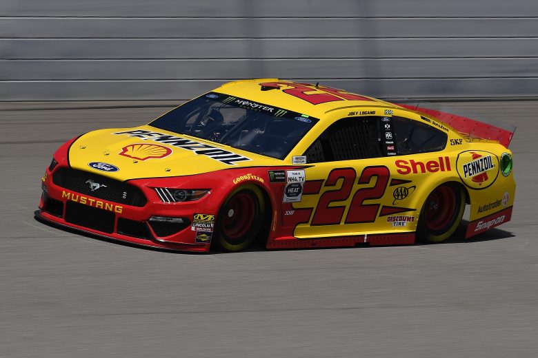 BROOKLYN, MICHIGAN - AUGUST 09: Joey Logano, driver of the #22 Shell Pennzoil Ford, drives during practice for the Monster Energy NASCAR Cup Series Consumers Energy 400 at Michigan International Speedway on August 09, 2019 in Brooklyn, Michigan. (Photo by Stacy Revere/Getty Images) | Getty Images