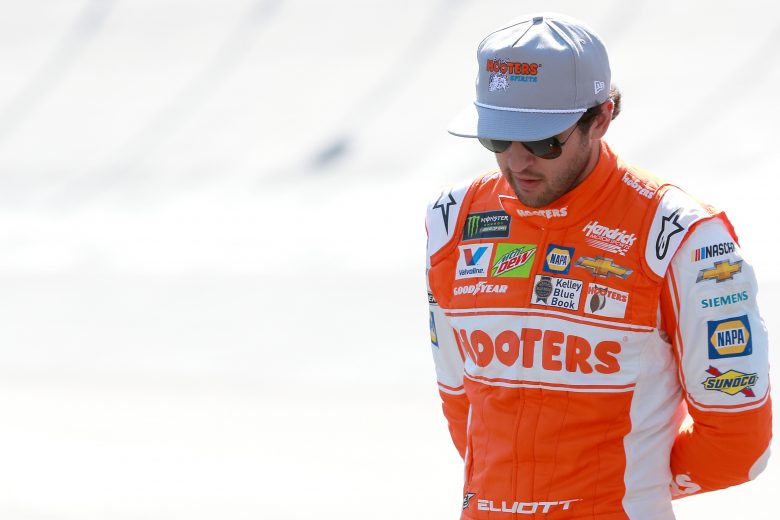 BRISTOL, TENNESSEE - AUGUST 16: Chase Elliott, driver of the #9 Hooters Spirits Chevrolet, walks through the garge during practice for the Monster Energy NASCAR Cup Series Bass Pro Shops NRA Night Race at Bristol Motor Speedway on August 16, 2019 in Bristol, Tennessee. (Photo by Sean Gardner/Getty Images) | Getty Images