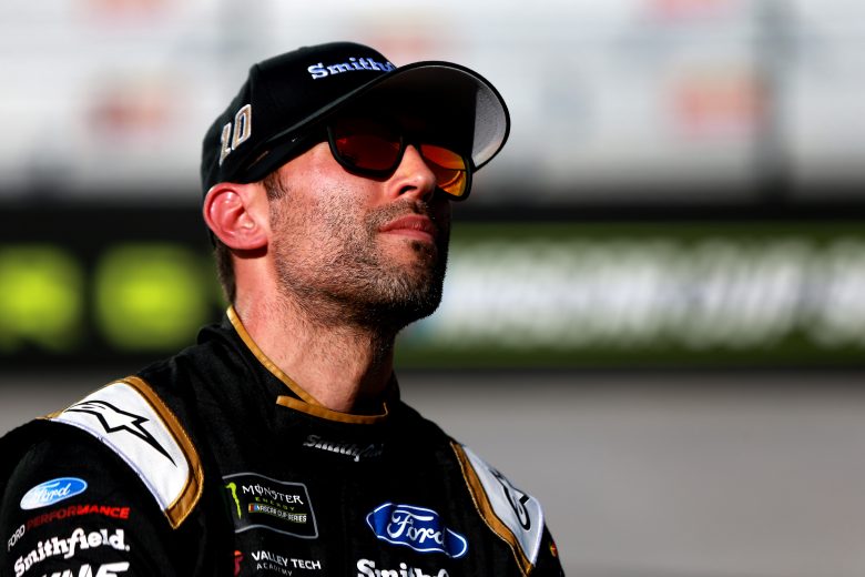 BRISTOL, TENNESSEE - AUGUST 16: Aric Almirola, driver of the #10 Smithfield Ford, stands on pit road during qualifying for the Monster Energy NASCAR Cup Series Bass Pro Shops NRA Night Race at Bristol Motor Speedway on August 16, 2019 in Bristol, Tennessee. (Photo by Sean Gardner/Getty Images) | Getty Images