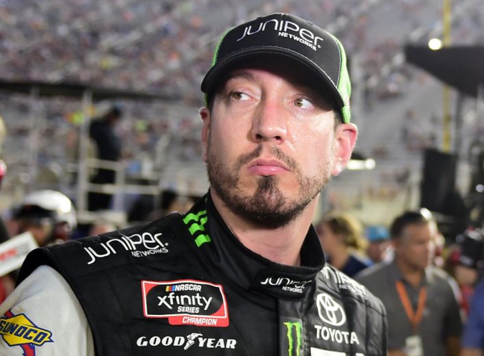 BRISTOL, TENNESSEE - AUGUST 16: Kyle Busch, driver of the #18 Juniper Toyota, looks on after his engine expired during the NASCAR Xfinity Series Food City 300 at Bristol Motor Speedway on August 16, 2019 in Bristol, Tennessee. (Photo by Jared C. Tilton/Getty Images) | Getty Images
