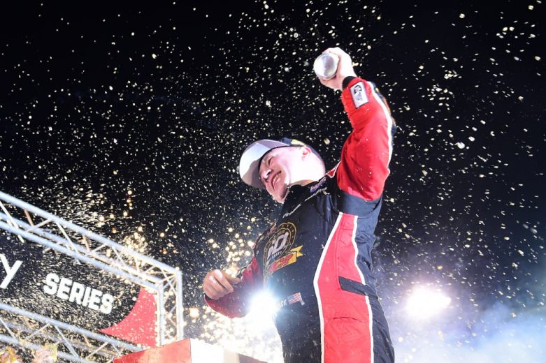 BRISTOL, TENNESSEE - AUGUST 16: Tyler Reddick, driver of the #2 Tame the BEAST Chevrolet, celebrates in Victory Lane after winning the NASCAR Xfinity Series Food City 300 at Bristol Motor Speedway on August 16, 2019 in Bristol, Tennessee. (Photo by Jared C. Tilton/Getty Images) | Getty Images