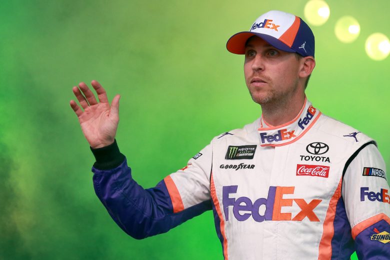 BRISTOL, TENNESSEE - AUGUST 17: Denny Hamlin, driver of the #11 FedEx Freight Toyota, is introduced prior to the Monster Energy NASCAR Cup Series Bass Pro Shops NRA Night Race at Bristol Motor Speedway on August 17, 2019 in Bristol, Tennessee. (Photo by Sean Gardner/Getty Images) | Getty Images