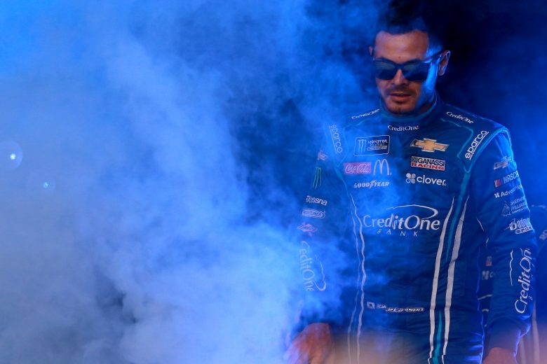 BRISTOL, TENNESSEE - AUGUST 17: Kyle Larson, driver of the #42 Credit One Bank Chevrolet, is intorduced prior to the Monster Energy NASCAR Cup Series Bass Pro Shops NRA Night Race at Bristol Motor Speedway on August 17, 2019 in Bristol, Tennessee. (Photo by Sean Gardner/Getty Images) | Getty Images