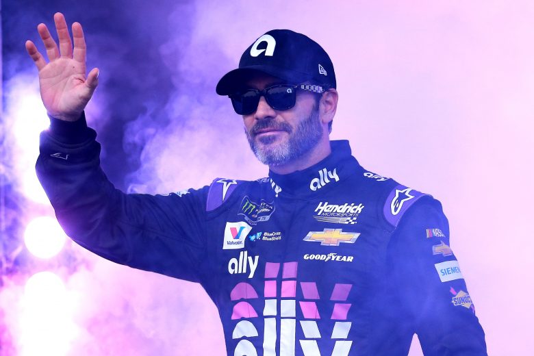 BRISTOL, TENNESSEE - AUGUST 17: Jimmie Johnson, driver of the #48 Ally Chevrolet, is introduced prior to the Monster Energy NASCAR Cup Series Bass Pro Shops NRA Night Race at Bristol Motor Speedway on August 17, 2019 in Bristol, Tennessee. (Photo by Sean Gardner/Getty Images) | Getty Images
