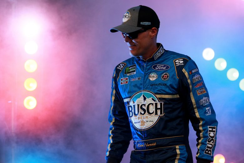 BRISTOL, TENNESSEE - AUGUST 17: Kevin Harvick, driver of the #4 Busch Beer Ford, is introduced prior to the Monster Energy NASCAR Cup Series Bass Pro Shops NRA Night Race at Bristol Motor Speedway on August 17, 2019 in Bristol, Tennessee. (Photo by Sean Gardner/Getty Images) | Getty Images
