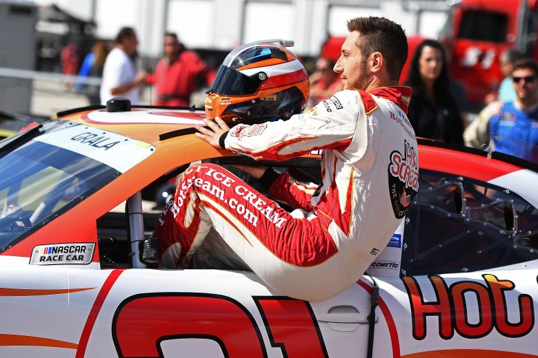 ELKHART LAKE, WISCONSIN - AUGUST 24: Kaz Grala, driver of the #21 HotScream Chevrolet, gets into his car during qualifying for the NASCAR Xfinity Series CTECH Manufacturing 180 at Road America on August 24, 2019 in Elkhart Lake, Wisconsin. (Photo by Stacy Revere/Getty Images) | Getty Images