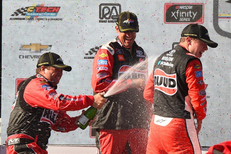 ELKHART LAKE, WISCONSIN - AUGUST 24: Christopher Bell, driver of the #20 Rudd Toyota, celebrates in Victory Lane after winning the NASCAR Xfinity Series CTECH Manufacturing 180 at Road America on August 24, 2019 in Elkhart Lake, Wisconsin. (Photo by Stacy Revere/Getty Images) | Getty Images