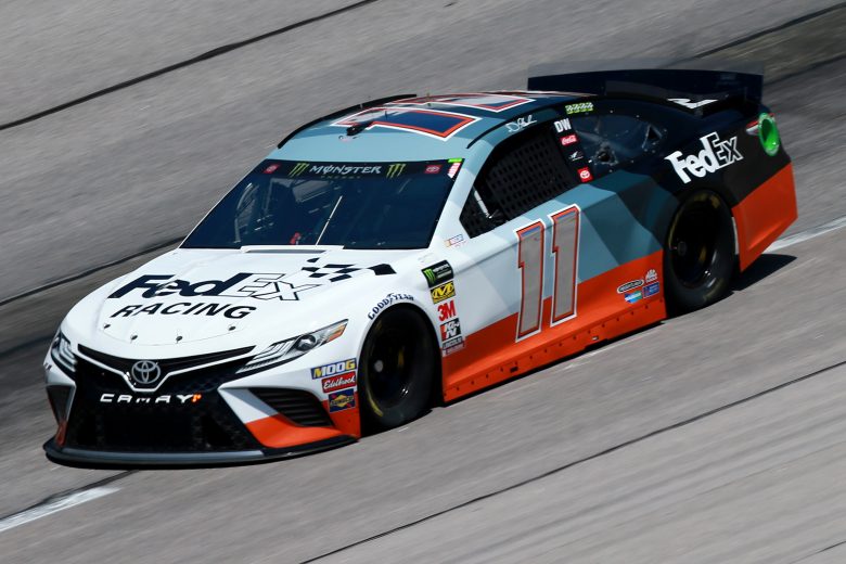 DARLINGTON, SOUTH CAROLINA - AUGUST 30: Denny Hamlin, driver of the #11 FedEx Darlington Throwback Toyota, practices for the Monster Energy NASCAR Cup Series Bojangles' Southern 500 at Darlington Raceway on August 30, 2019 in Darlington, South Carolina. (Photo by Sean Gardner/Getty Images) | Getty Images
