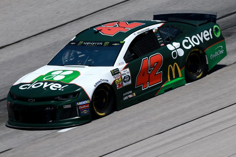 DARLINGTON, SOUTH CAROLINA - AUGUST 30: Kyle Larson, driver of the #42 Clover Chevrolet, practices for the Monster Energy NASCAR Cup Series Bojangles' Southern 500 at Darlington Raceway on August 30, 2019 in Darlington, South Carolina. (Photo by Sean Gardner/Getty Images) | Getty Images