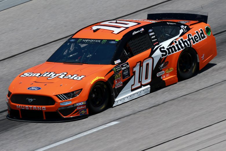DARLINGTON, SOUTH CAROLINA - AUGUST 30: Aric Almirola, driver of the #10 Smithfield Ford, practices for the Monster Energy NASCAR Cup Series Bojangles' Southern 500 at Darlington Raceway on August 30, 2019 in Darlington, South Carolina. (Photo by Sean Gardner/Getty Images) | Getty Images