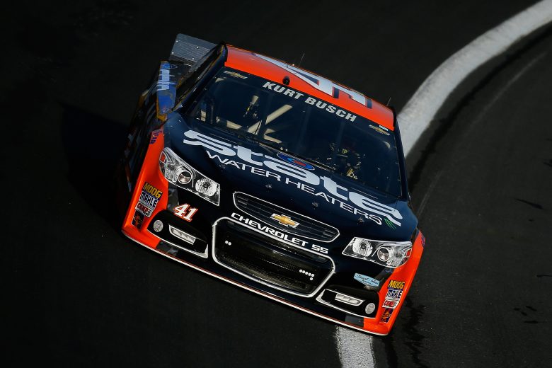 CHARLOTTE, NC - OCTOBER 10:  Kurt Busch, driver of the #41 State Water Heaters Chevrolet, practices for the NASCAR Sprint Cup Series Bank of America 500 at Charlotte Motor Speedway on October 10, 2014 in Charlotte, North Carolina.  (Photo by Chris Trotman/NASCAR via Getty Images)