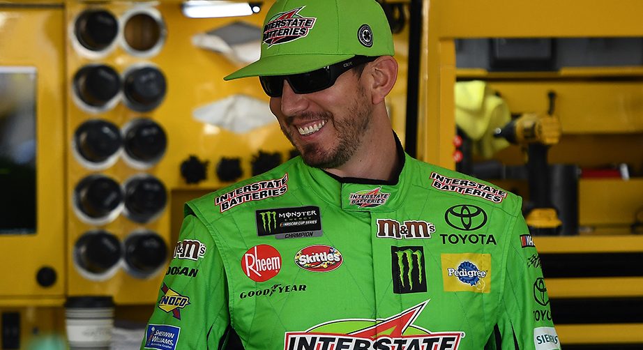 BROOKLYN, MICHIGAN - AUGUST 10: Kyle Busch, driver of the #18 Interstate Batteries Toyota, stands by his car during practice for the Monster Energy NASCAR Cup Series Consumers Energy 400 at Michigan International Speedway on August 10, 2019 in Brooklyn, Michigan. (Photo by Stacy Revere/Getty Images) | Getty Images