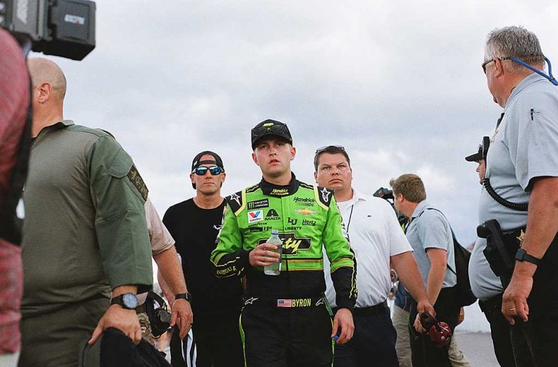 William Byron on pit road at Darlington Raceway